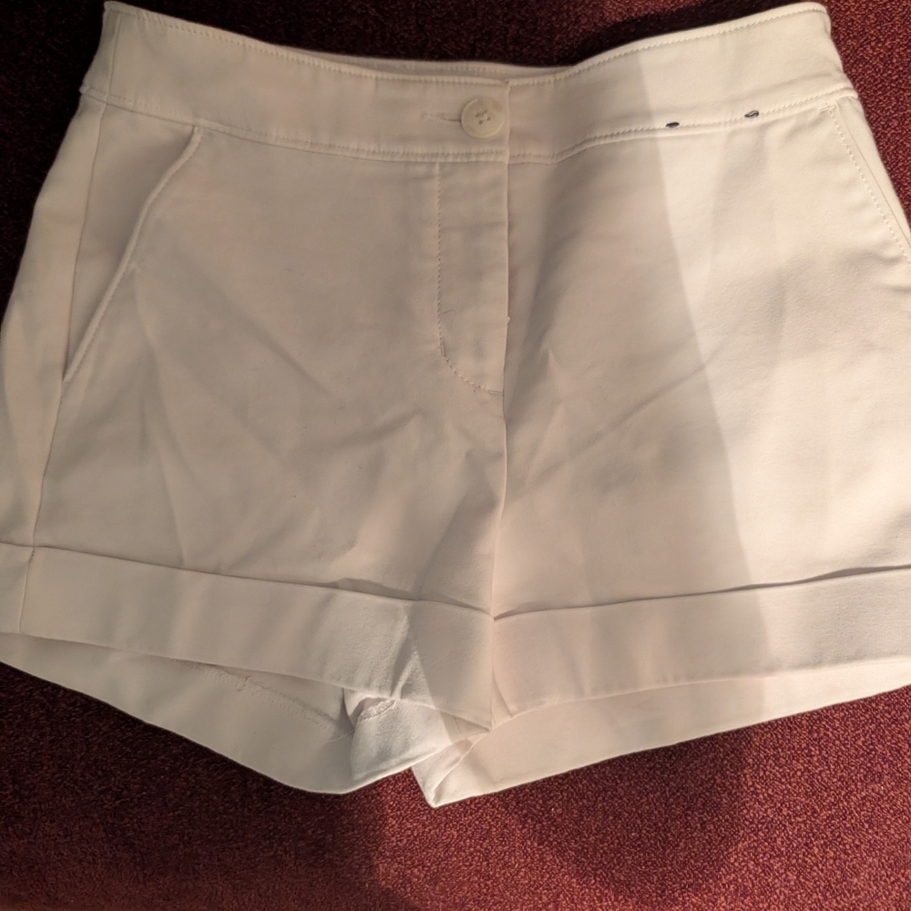 Express High Waist White Shorts